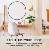 2 Set 70cm Wall Mirror Round Bathroom - BLACK - Rear View