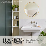 2 Set 50cm Wall Mirror Round Bathroom - GOLD - Close-Up Angle