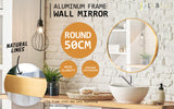 2 Set 50cm Wall Mirror Round Bathroom - GOLD