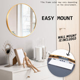 50cm Wall Mirror Round Bathroom - GOLD - Extra Image