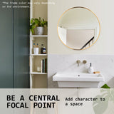 2 Set 60cm Wall Mirror Round Bathroom - GOLD - Close-Up Angle