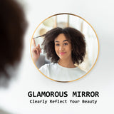60cm Wall Mirror Round Bathroom - GOLD - Side View