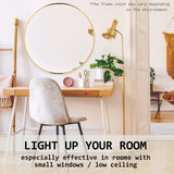 80cm Wall Mirror Round Bathroom - GOLD - Rear View