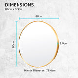 80cm Wall Mirror Round Bathroom - GOLD - Extra Image