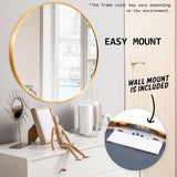80cm Wall Mirror Round Bathroom - GOLD - Extra Image