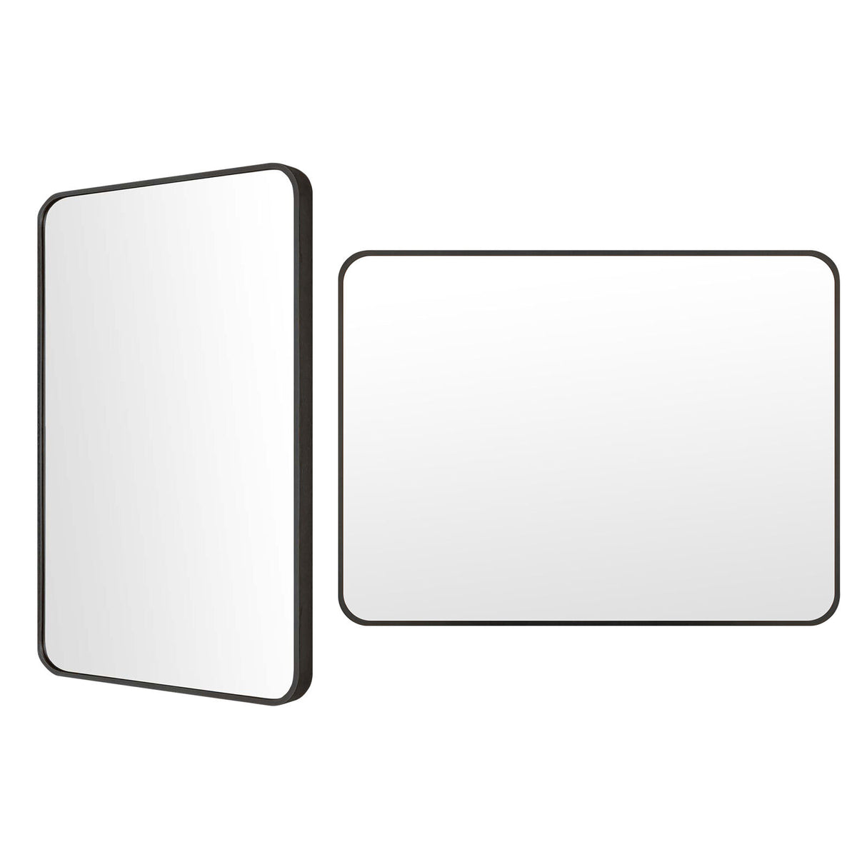 2 Set 60x80cm Rectangular Wall Mirror Bathroom - BLACK