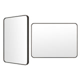 2 Set 60x80cm Rectangular Wall Mirror Bathroom - BLACK