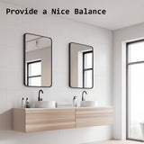 2 Set 60x80cm Rectangular Wall Mirror Bathroom - BLACK - Extra Image