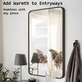 2 Set 60x80cm Rectangular Wall Mirror Bathroom - BLACK