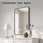 60x80cm Rectangular Wall Mirror Bathroom - BLACK
