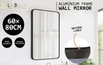 60x80cm Rectangular Wall Mirror Bathroom - BLACK
