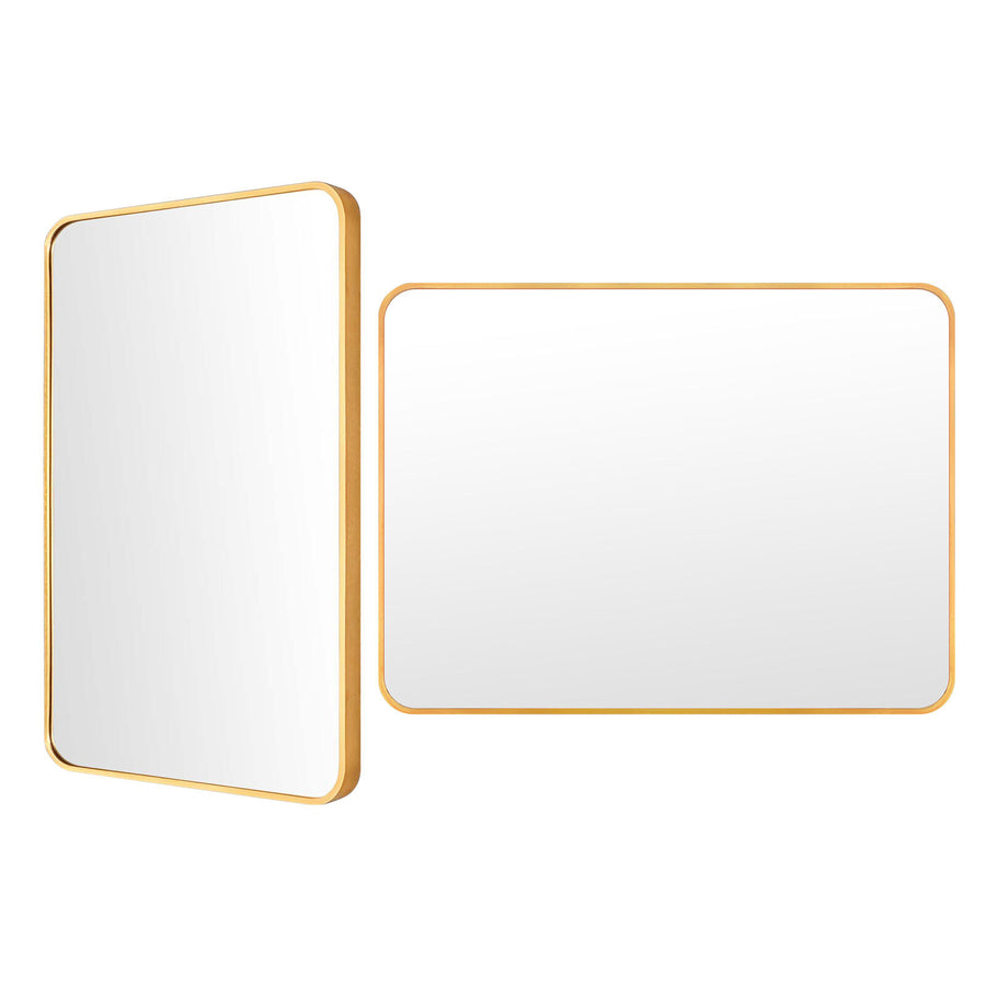 60x80cm Rectangular Wall Mirror Bathroom - GOLD