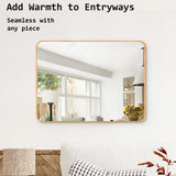 60x80cm Rectangular Wall Mirror Bathroom - GOLD