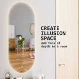 2 Set 45x100cm LED Wall Mirror Oval Bathroom - Extra Image