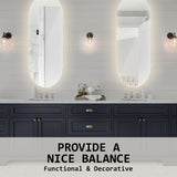 2 Set 45x100cm LED Wall Mirror Oval Bathroom