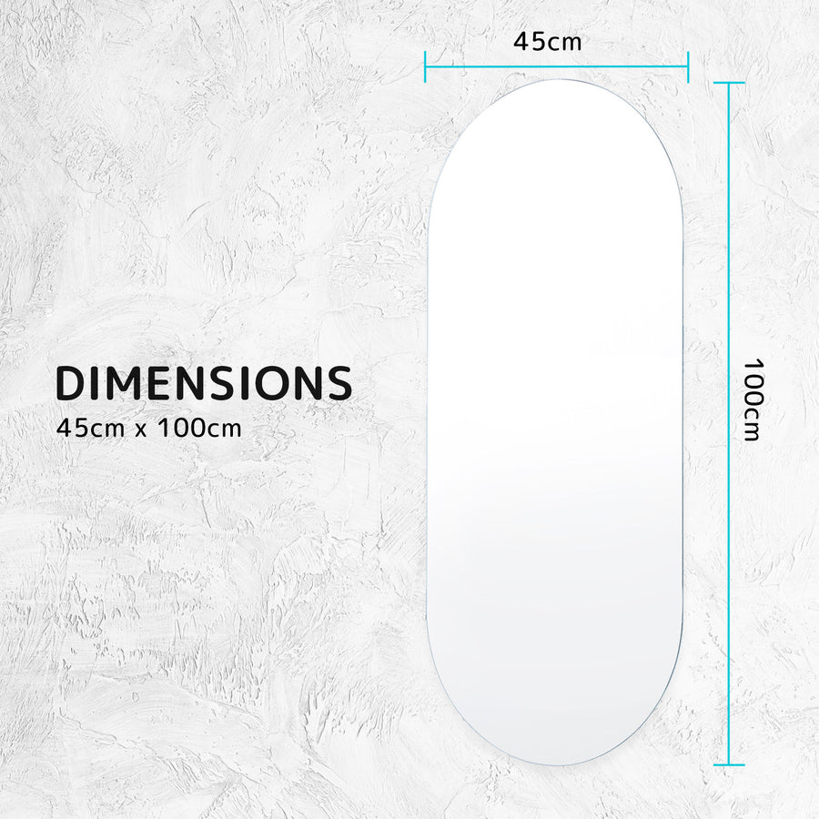 45x100cm LED Wall Mirror Oval Bathroom