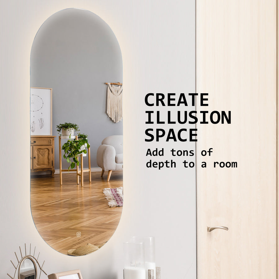45x100cm LED Wall Mirror Oval Bathroom