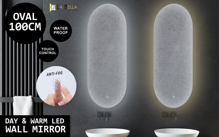 45x100cm LED Wall Mirror Oval Bathroom