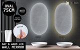50x75cm LED Wall Mirror Oval Bathroom