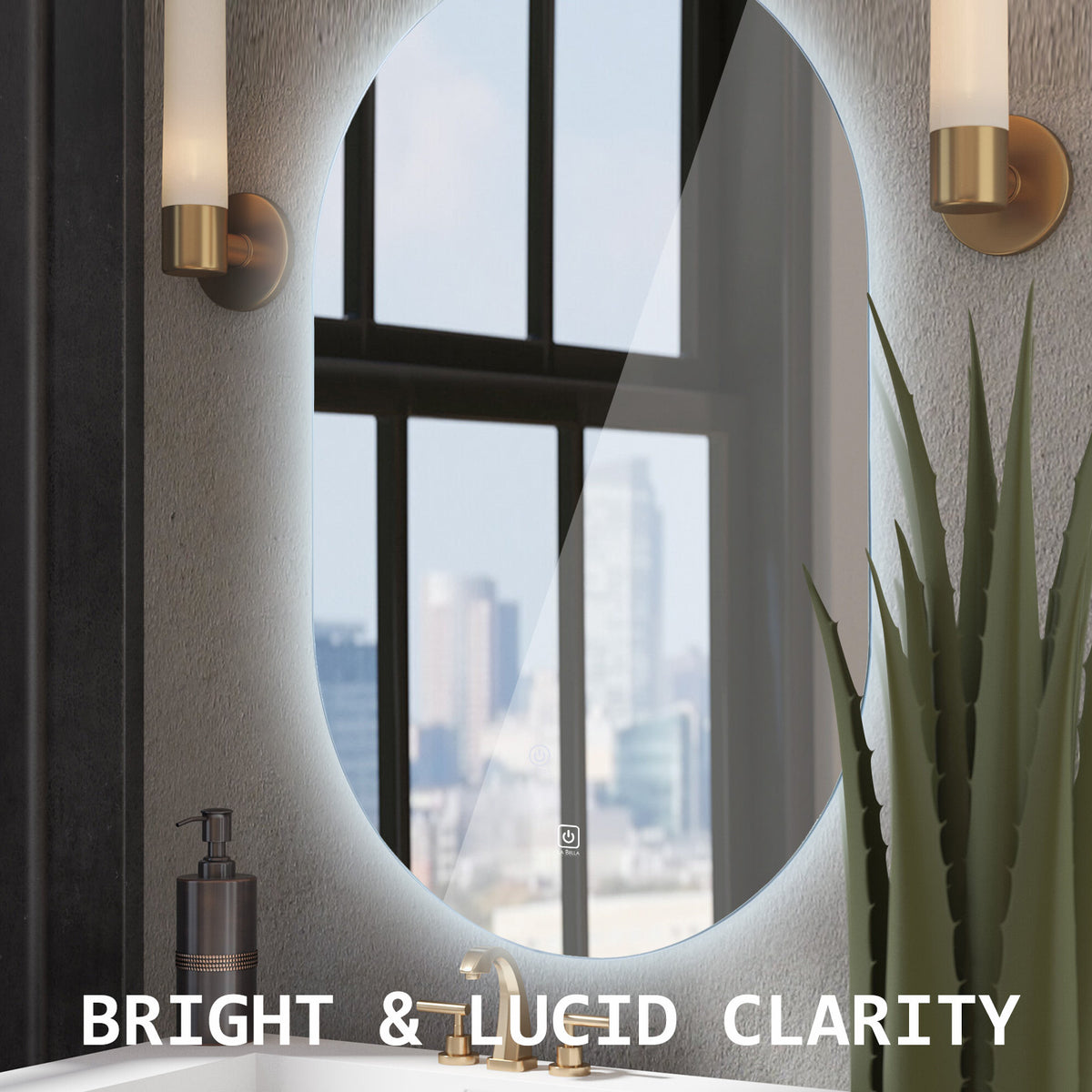 50x75cm LED Wall Mirror Oval Bathroom