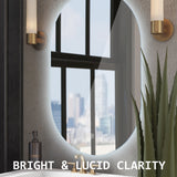 50x75cm LED Wall Mirror Oval Bathroom - Side View
