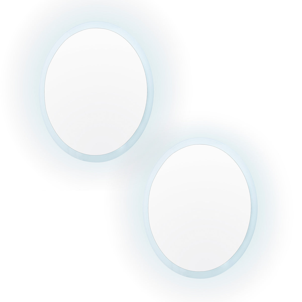 2 Set 50cm LED Wall Mirror Round Bathroom