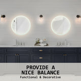 2 Set 50cm LED Wall Mirror Round Bathroom - Extra Image