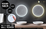 2 Set 50cm LED Wall Mirror Round Bathroom