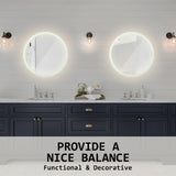 2 Set 60cm LED Wall Mirror Round Bathroom - Extra Image