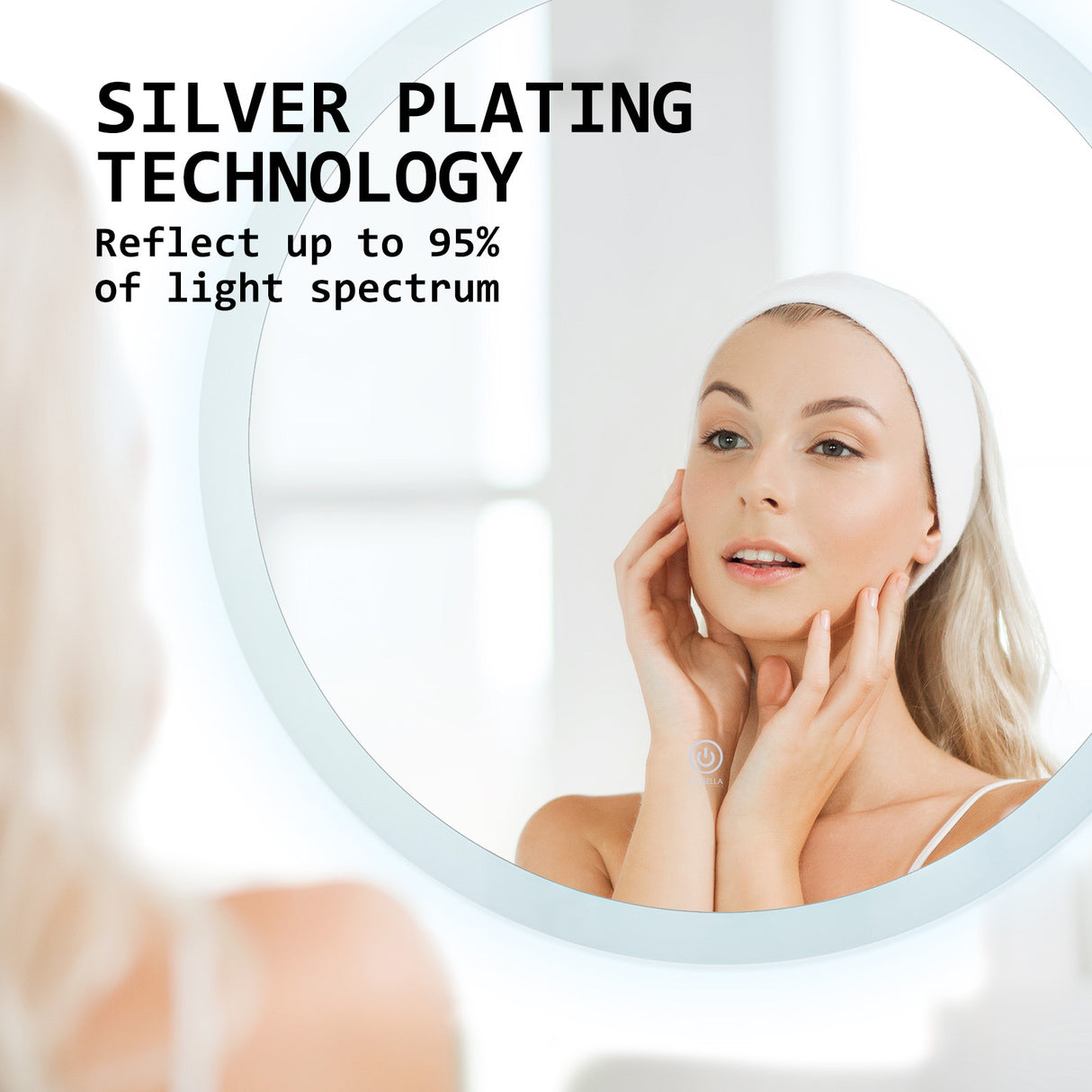 2 Set 70cm LED Wall Mirror Round Bathroom