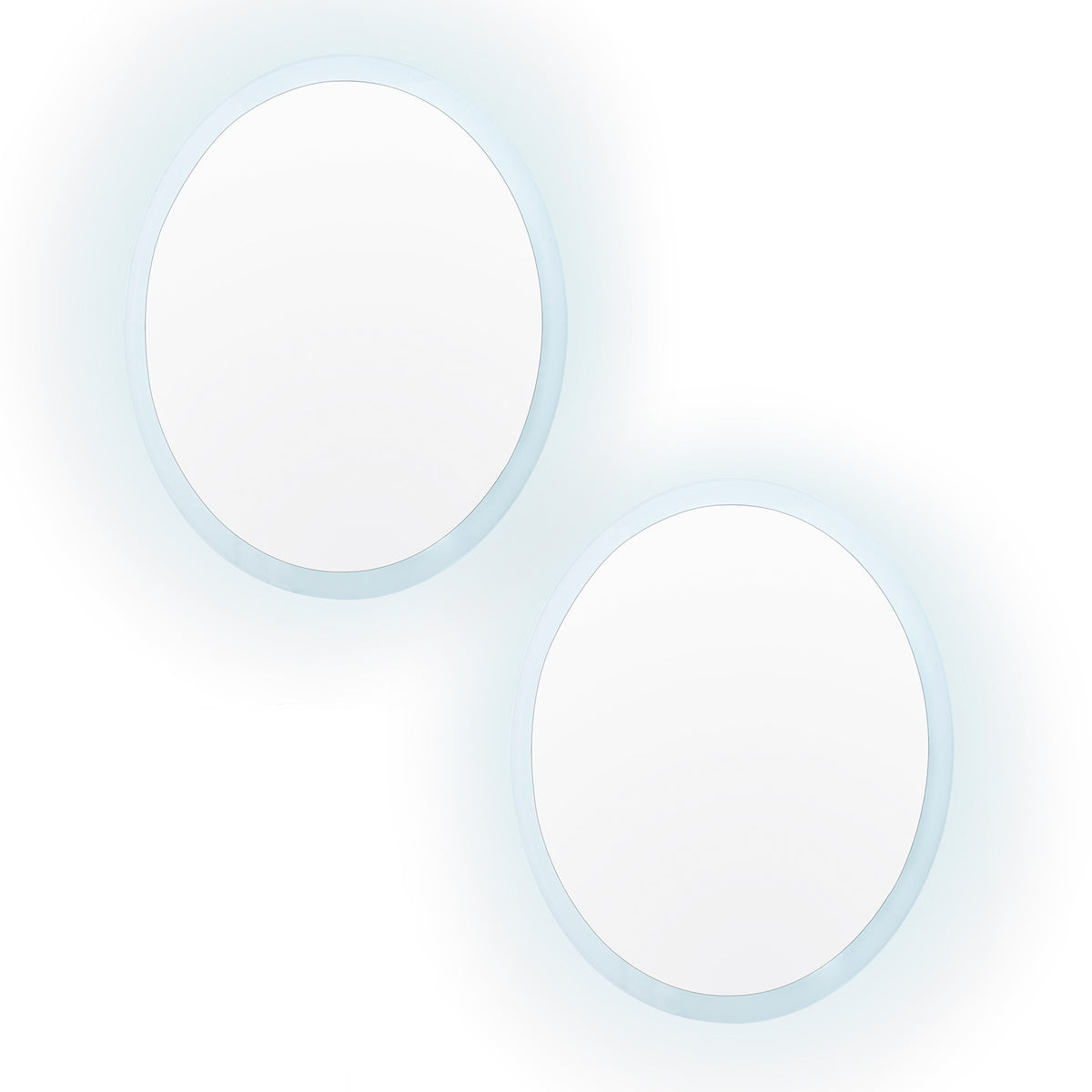 2 Set 80cm LED Wall Mirror Round Bathroom