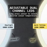 2 Set 80cm LED Wall Mirror Round Bathroom - Rear View