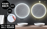 2 Set 80cm LED Wall Mirror Round Bathroom - Front View