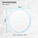 2 Set 80cm LED Wall Mirror Round Bathroom - Extra Image