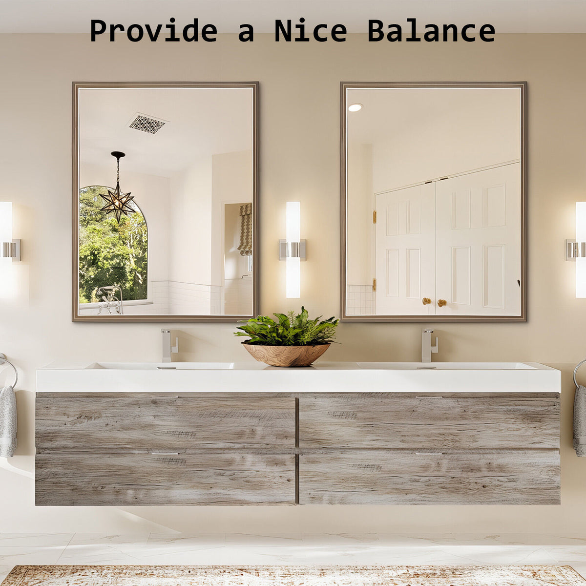 70x90cm Wall Mirror PS Polystyrene Bathroom - Antique Brown
