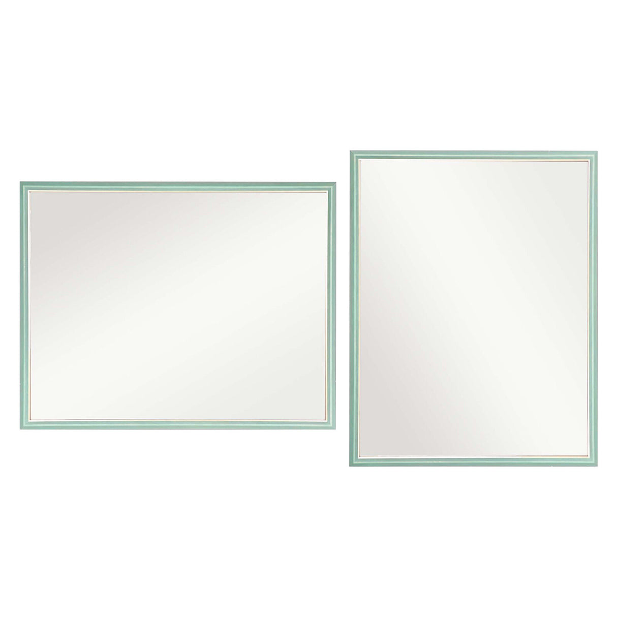 2 Set 70x90cm Wall Mirror PS Polystyrene Bathroom - Turquoise Blue
