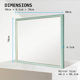 2 Set 70x90cm Wall Mirror PS Polystyrene Bathroom - Turquoise Blue