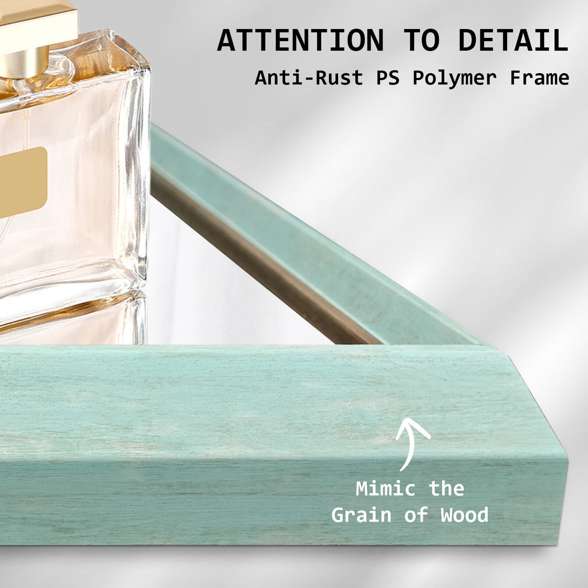 70x90cm Wall Mirror PS Polystyrene Bathroom - Turquoise Blue