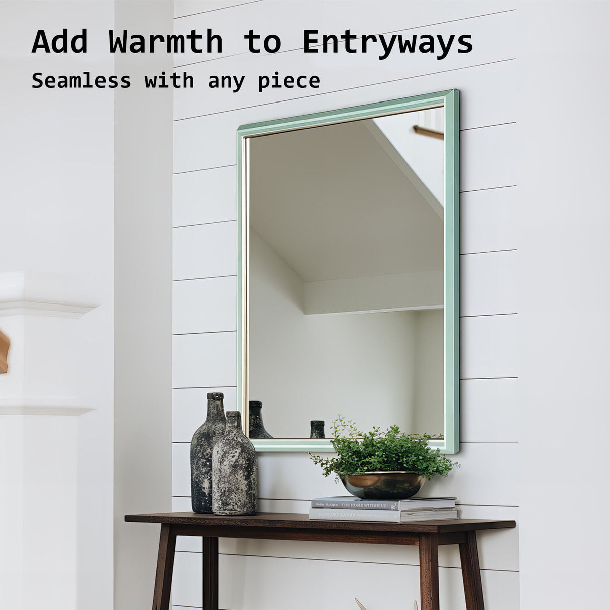 70x90cm Wall Mirror PS Polystyrene Bathroom - Turquoise Blue