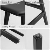 2X 65cm Wooden Bar Stool Padded PU Leather KANSO - BLACK