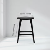 4X 65cm Wooden Bar Stool Padded PU Leather KANSO - BLACK