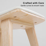 2X 65cm Wooden Bar Stool Padded Fabric KANSO - BEIGE