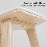 4X 65cm Wooden Bar Stool Padded Fabric KANSO - BEIGE