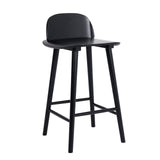 65cm Wooden Bar Stool Ash Wood ELISE - BLACK