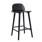 65cm Wooden Bar Stool Ash Wood ELISE - BLACK