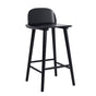 65cm Wooden Bar Stool Ash Wood ELISE - BLACK