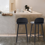 2X 65cm Wooden Bar Stool Ash Wood ELISE - BLACK