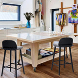 65cm Wooden Bar Stool Ash Wood ELISE - BLACK