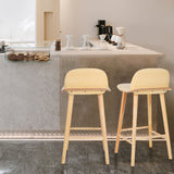 2X 65cm Wooden Bar Stool Ash Wood ELISE