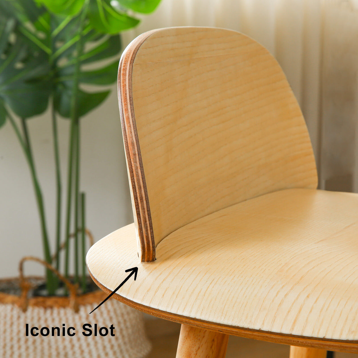 65cm Wooden Bar Stool Ash Wood ELISE